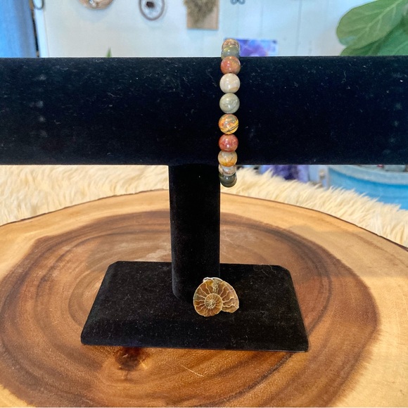 Ocean Jasper & Ammonite Bracelet & Pendent Set - Picture 4 of 8